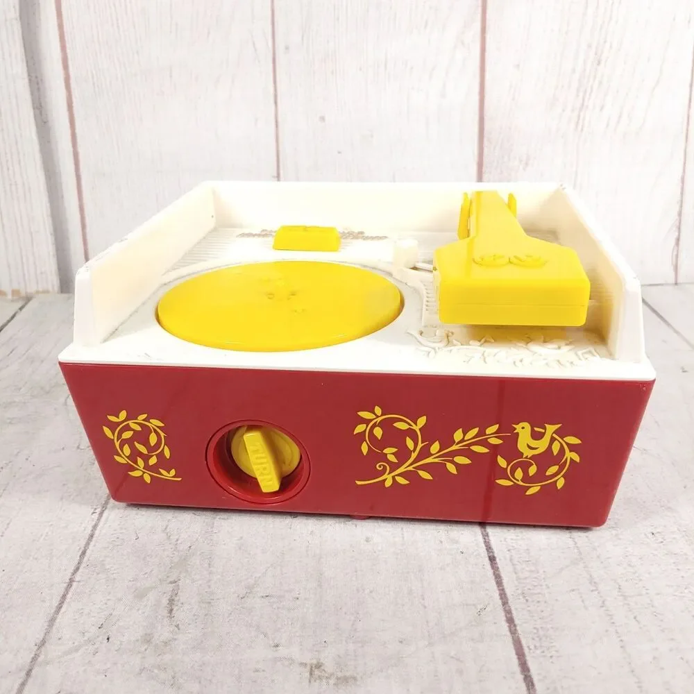 Vintage Fisher Price Music Box Record Player Classic Toy With 5 Discs USED